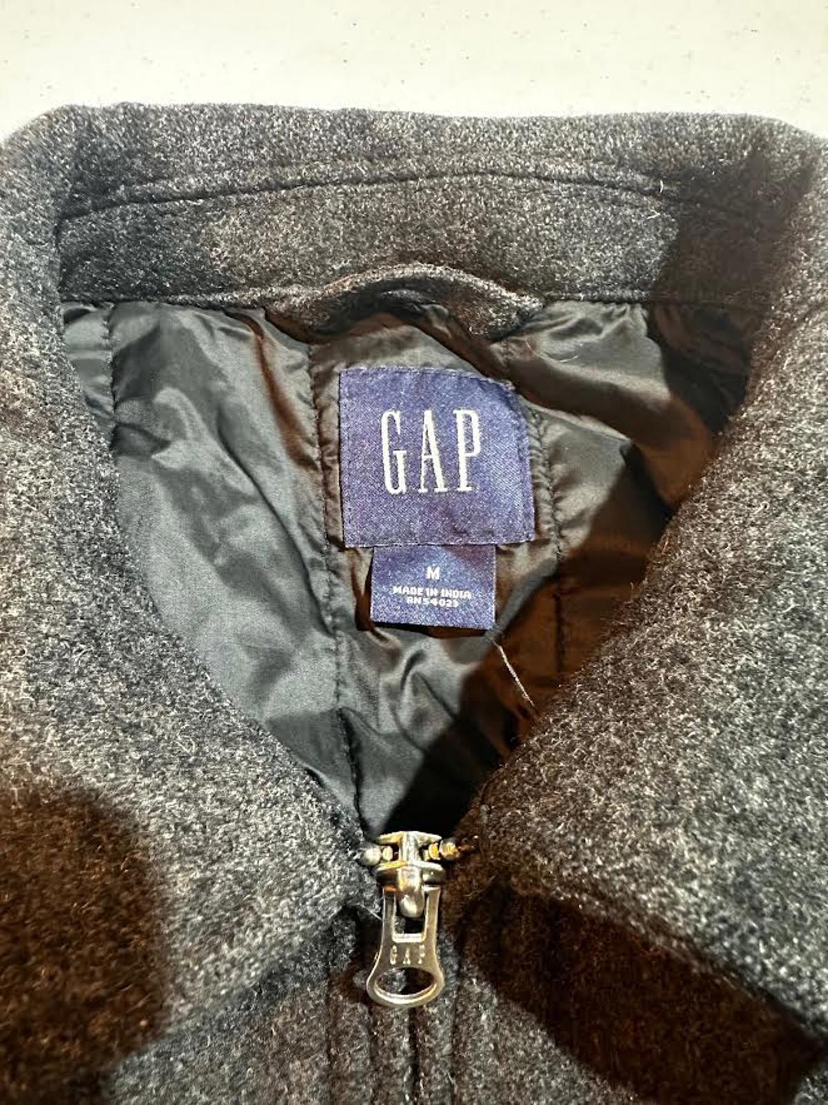GAP Men’s Grey Wool-Blend Full Zip Jacket – Medium