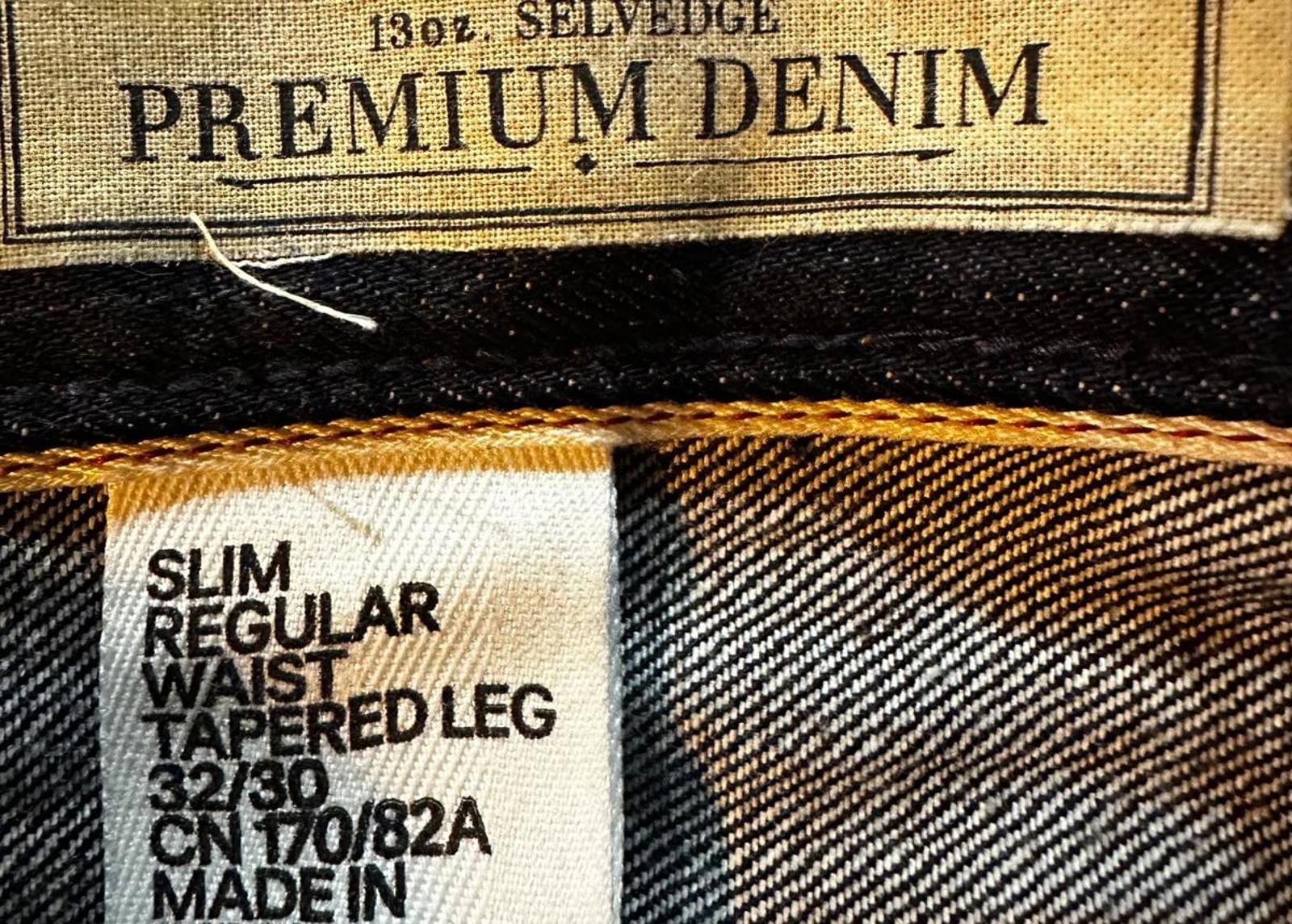 H&M &Denim 13.5oz Premium Selvedge Raw Jeans 32x30
