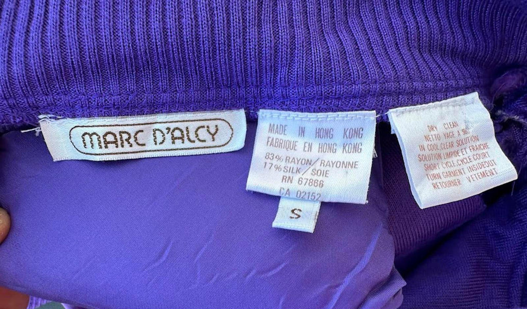 Marc D’Alcy Purple Silk Embroidered Blouse S
