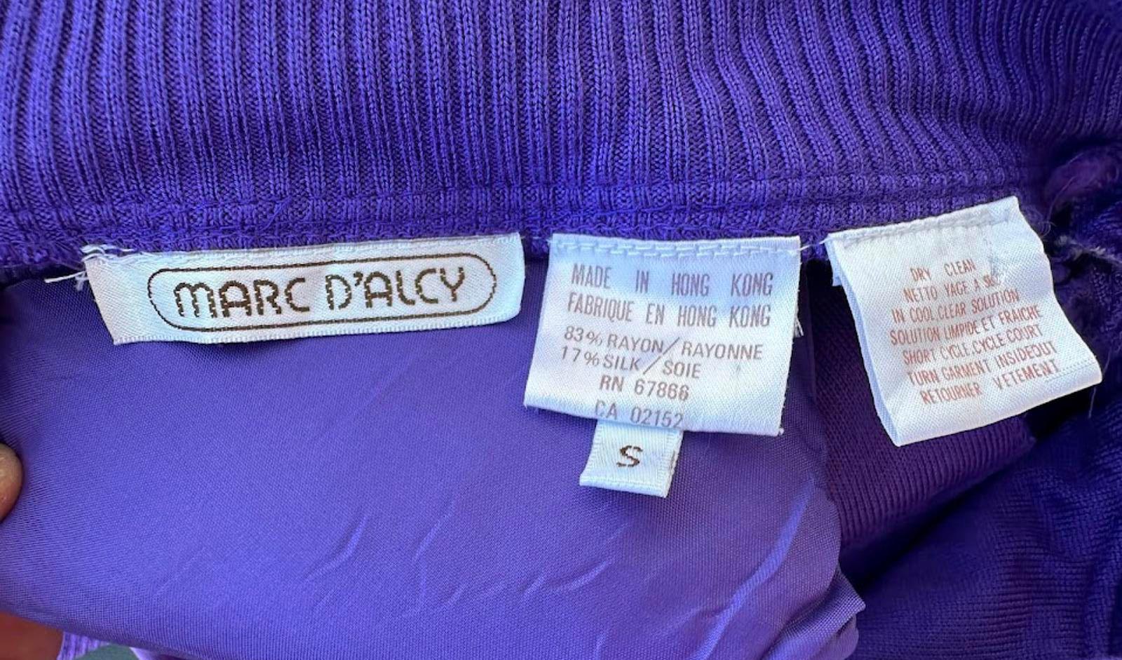 Marc D’Alcy Purple Silk Embroidered Blouse S