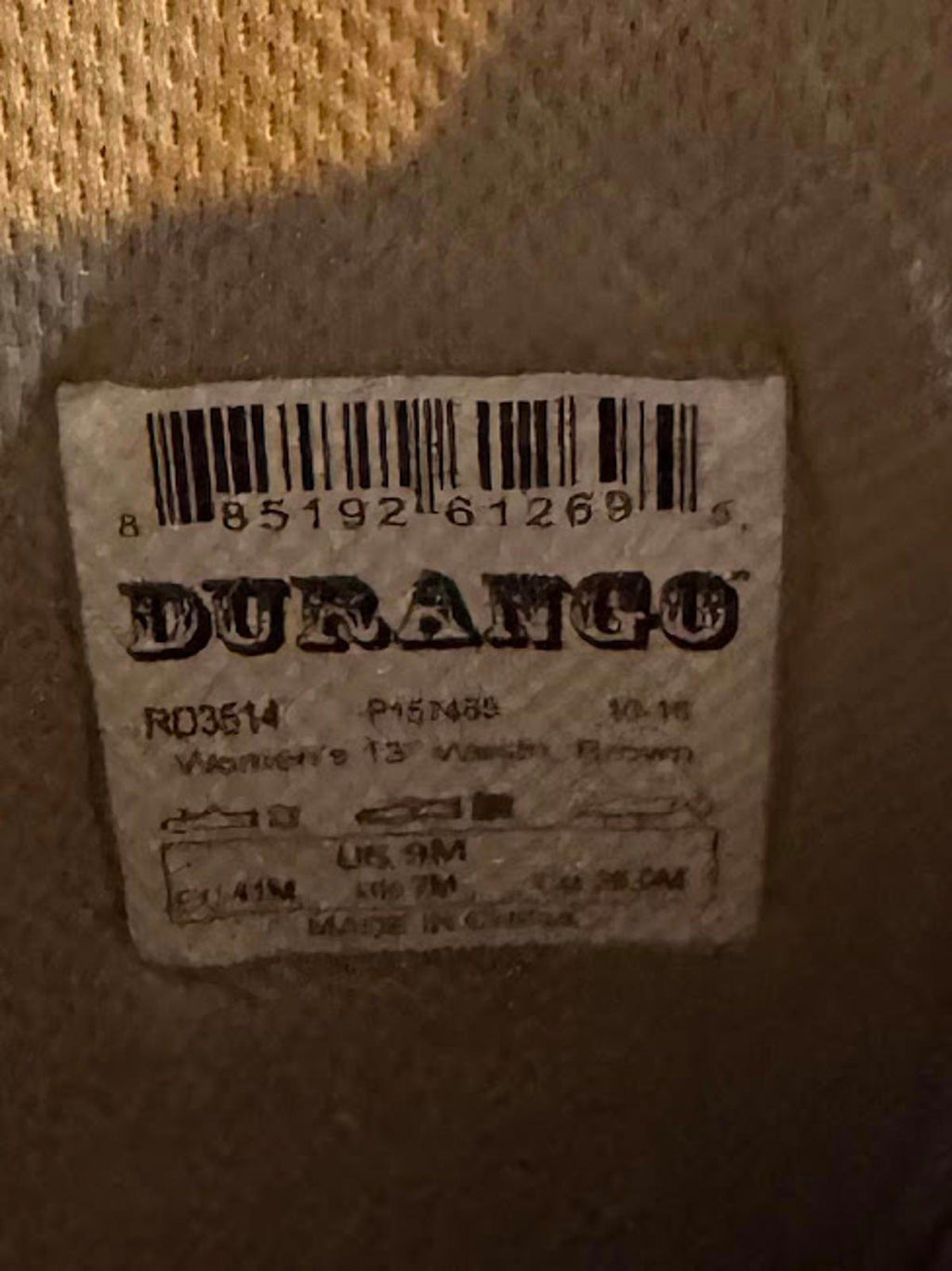 Durango Cowboy Boots Brown Leather Men’s 9M