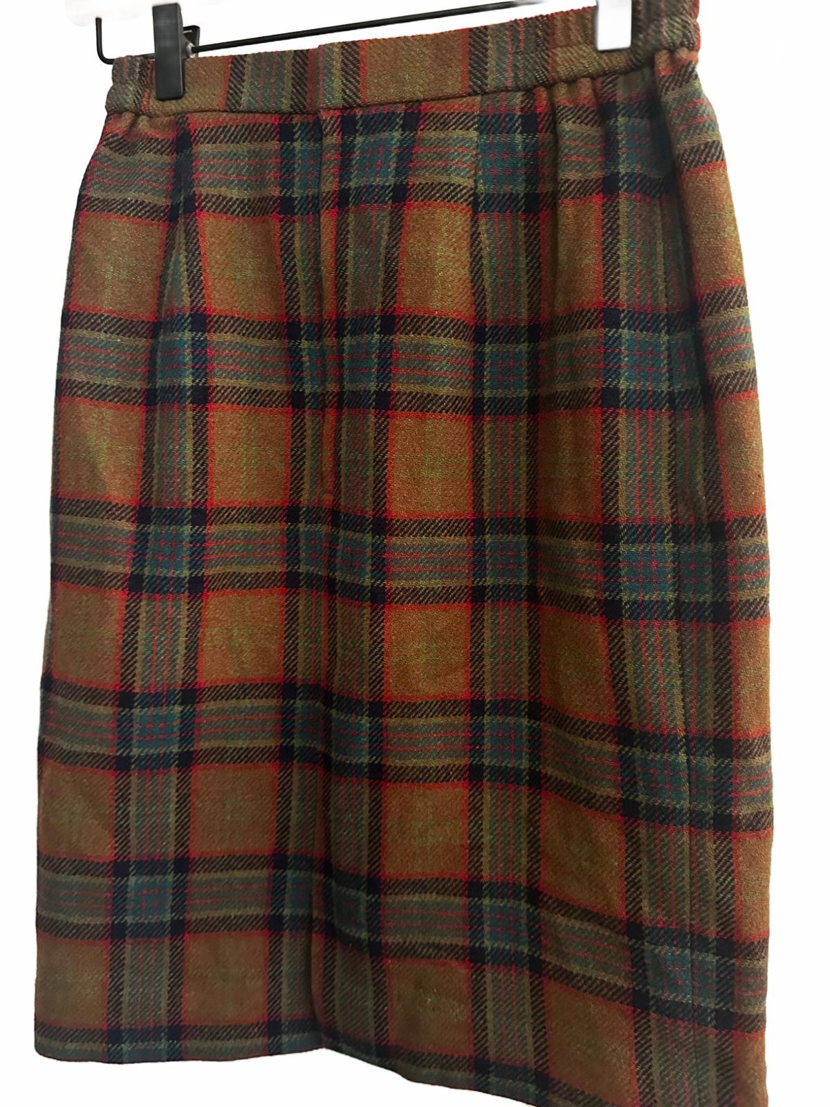 Vintage Tartan Wool Skirt Suit Set Blazer & Skirt 9AR