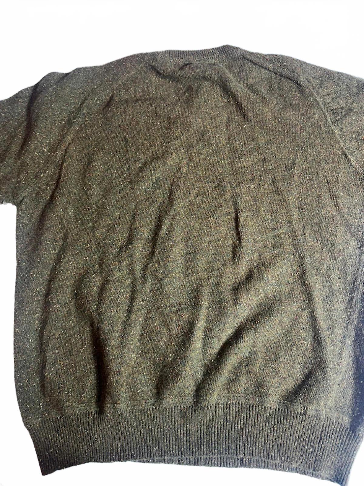Orvis Wool Tweed Fleck Knit Sweater Olive Brown M