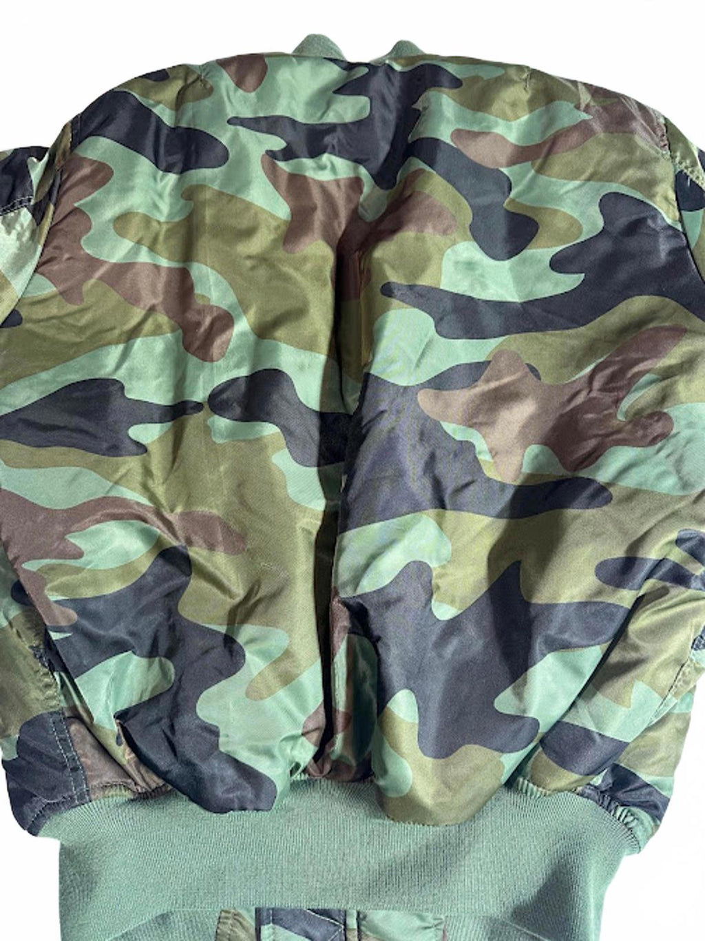 Camo Bomber Jacket Orange Lining MA-1 Style Medium