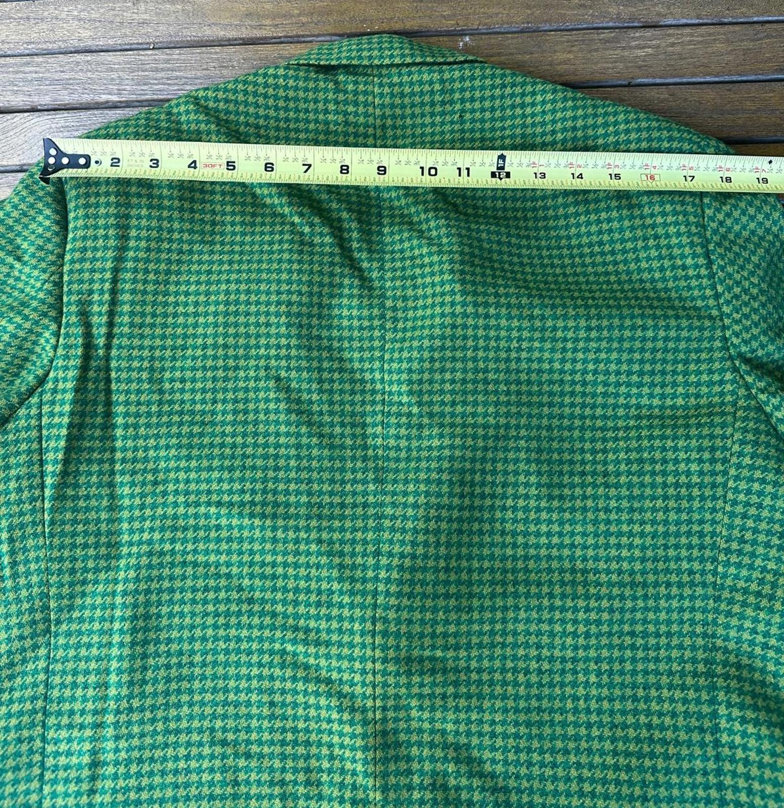 Vintage 1960s Smith’s 100% Cashmere Green Houndstooth Blazer