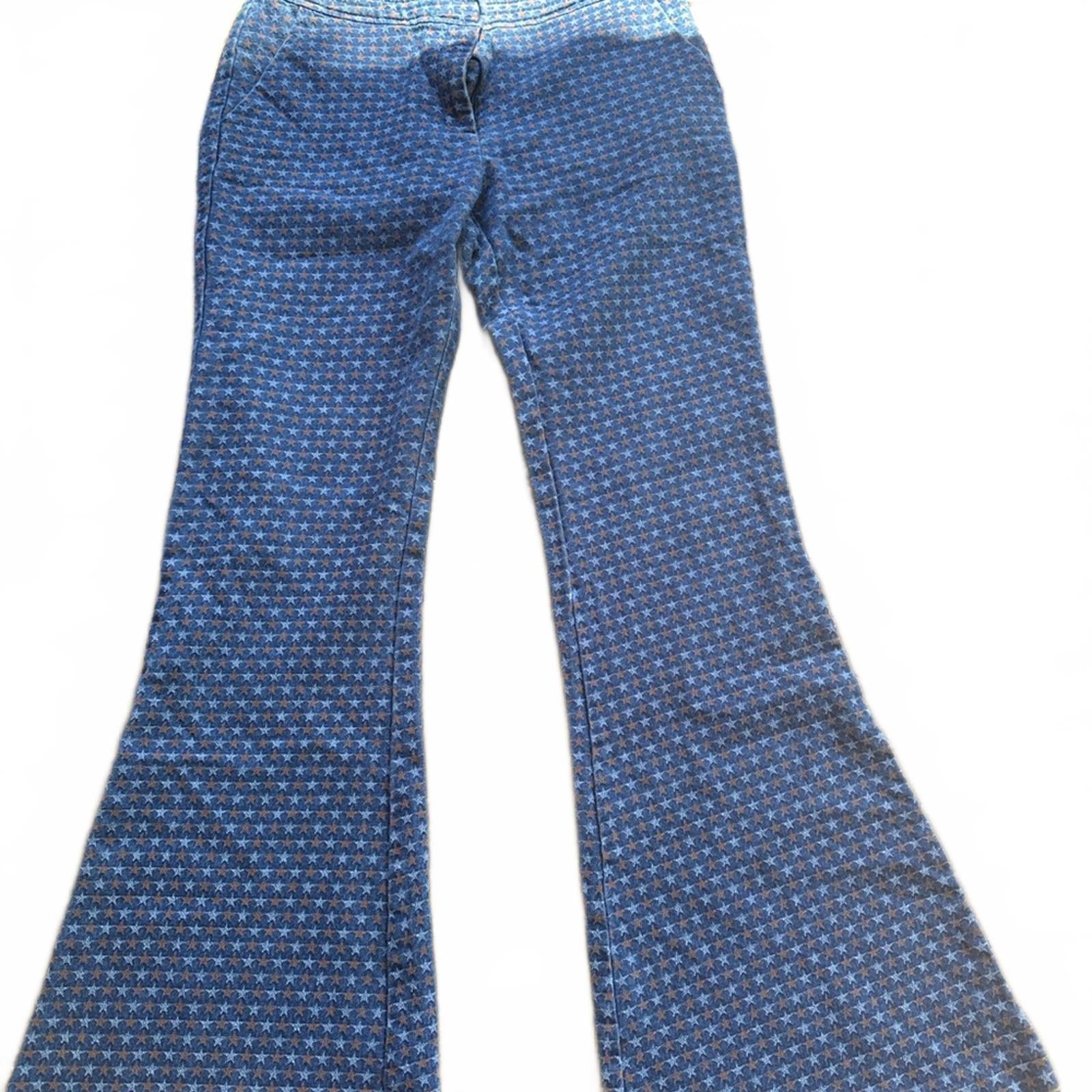 DO+BE Star Print Flare Jeans Small Boho Y2K