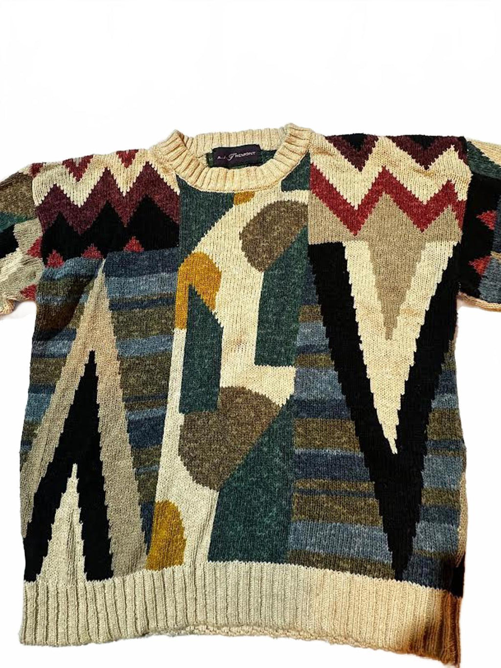 Vintage A.J. Tremont Geometric Knit Sweater M-L