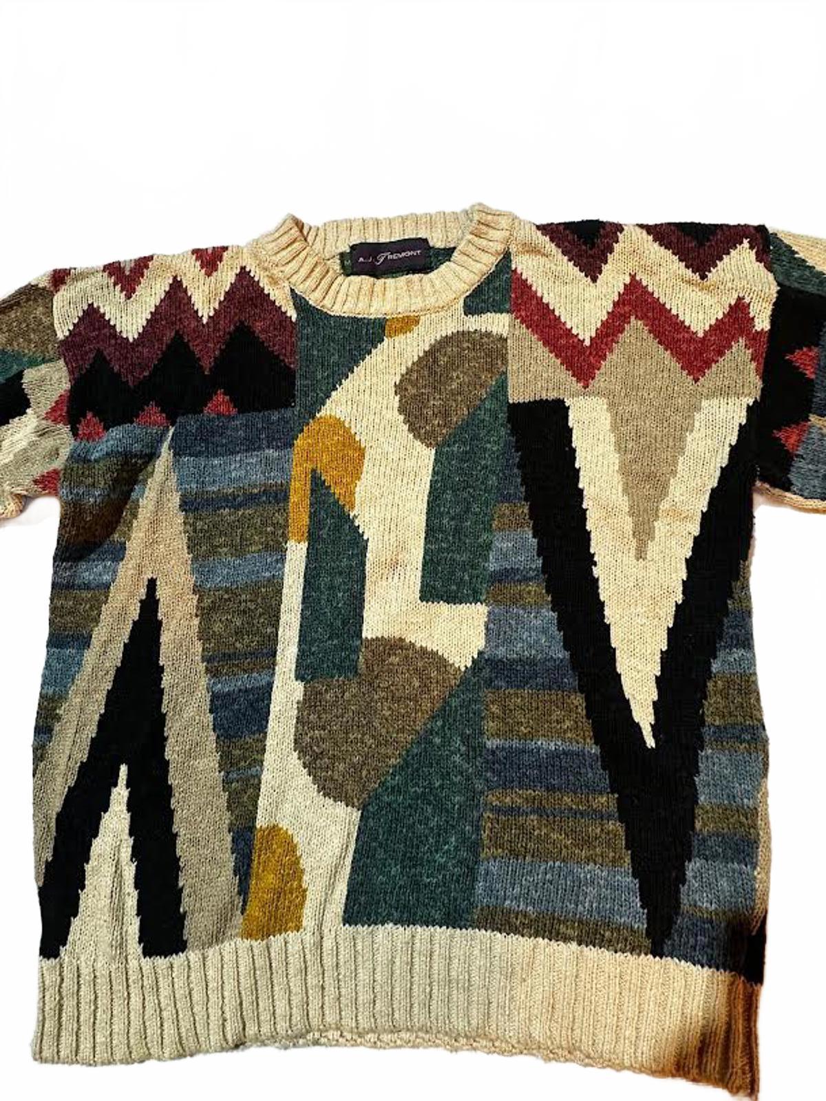 Vintage A.J. Tremont Geometric Knit Sweater M-L