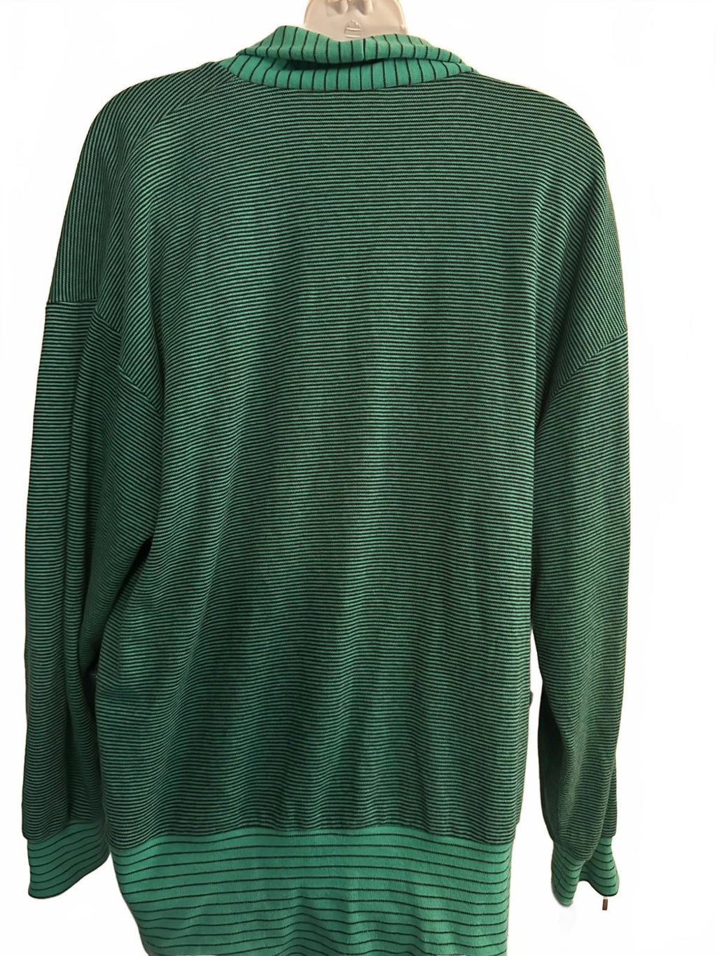Nordstrom Active Sports Green Striped Cotton Cardigan