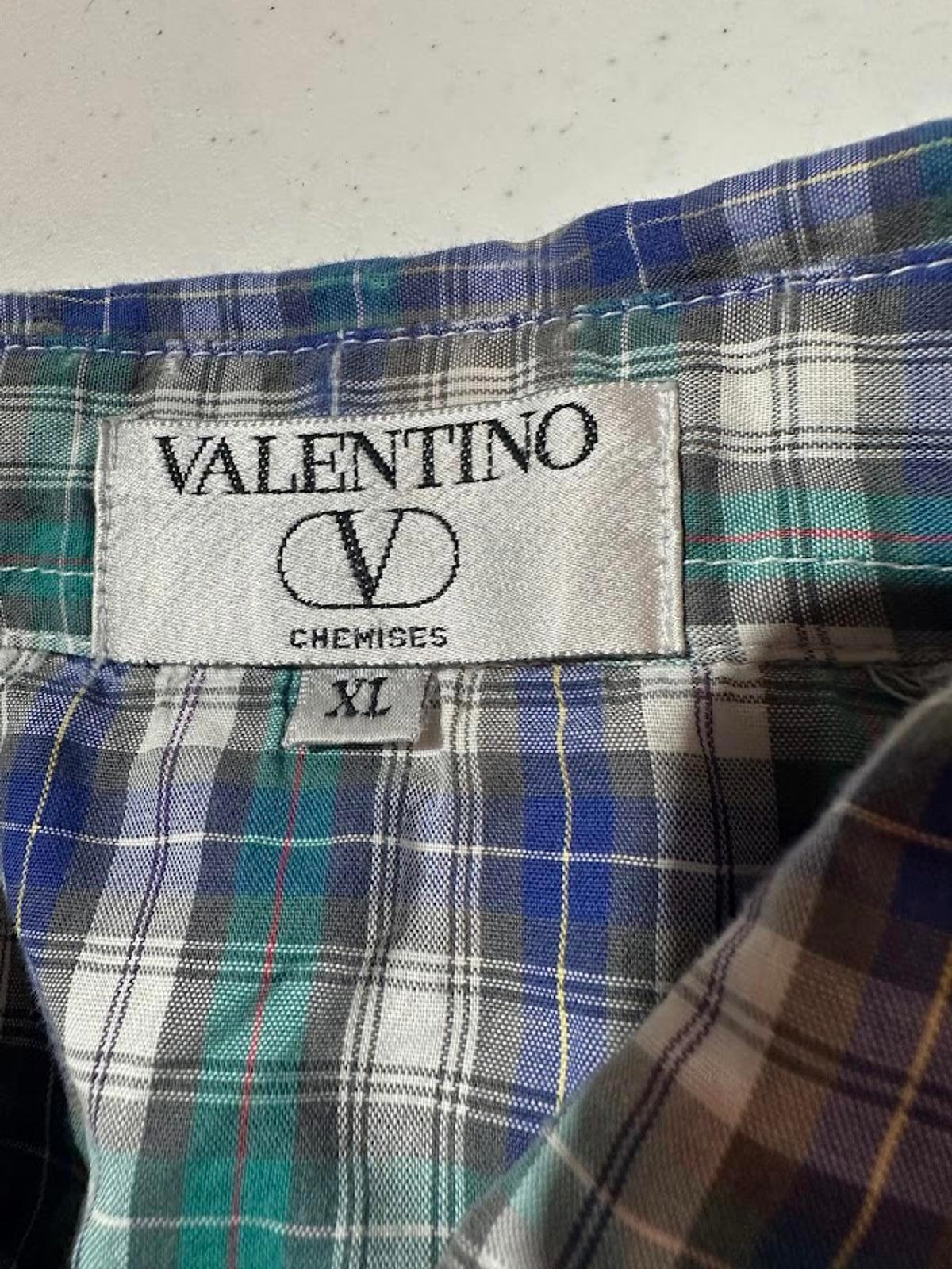 Valentino Plaid Collar Polo Shirt XL