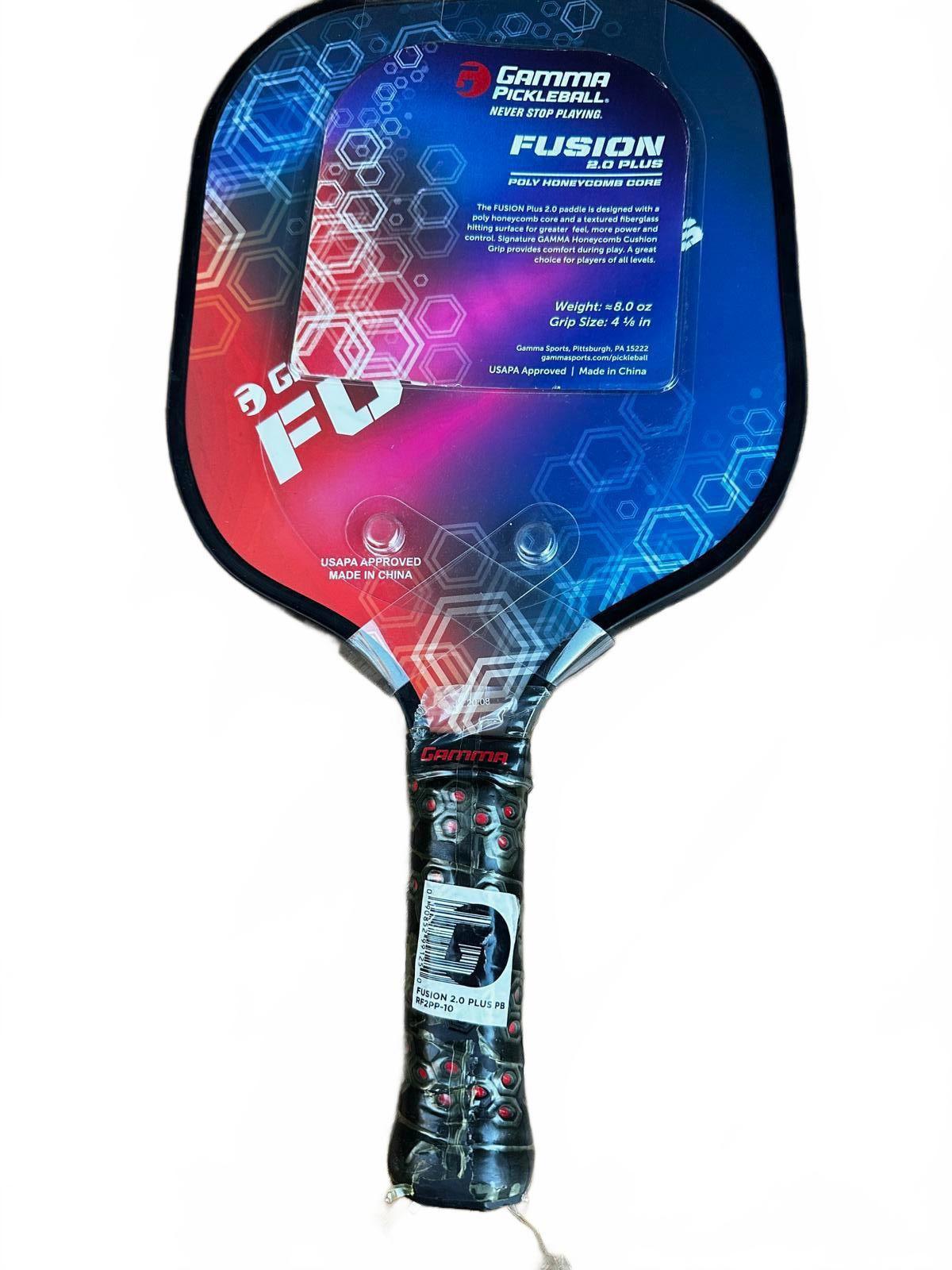 Gamma Fusion 2.0 Plus Pickleball Paddle Poly Honeycomb Core 8.0 oz USAPA Approve