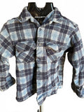Pendleton Blue Gray Plaid Wool Shirt Jacket L
