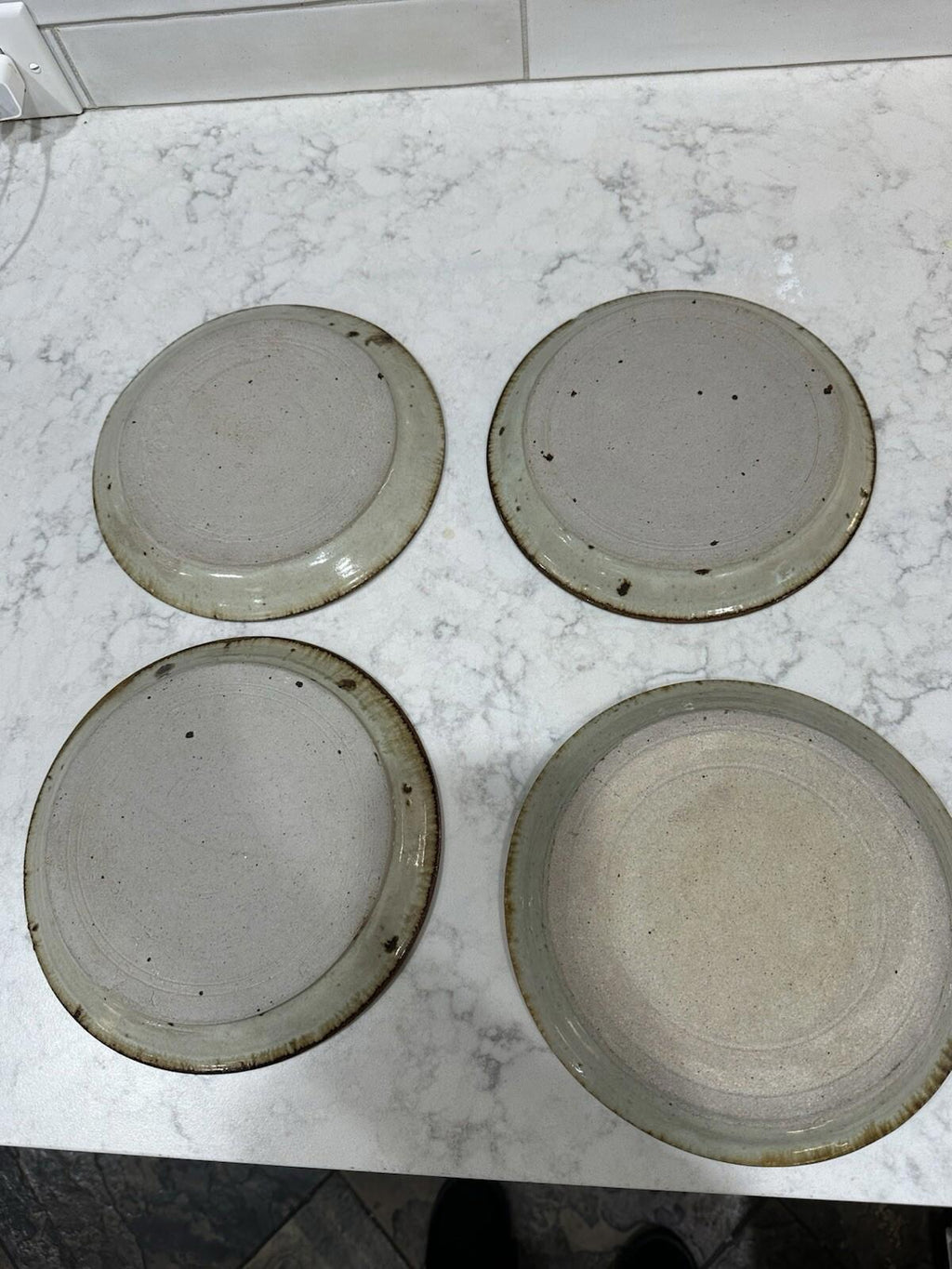 4 Rustic Pottery Dessert Plates