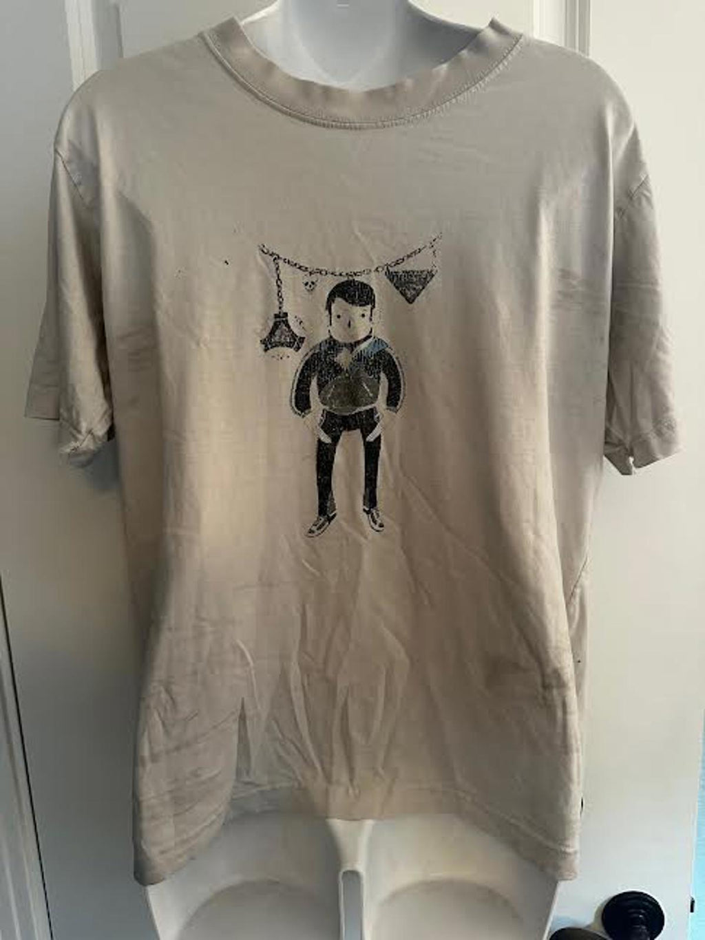 PRADA Beige Graphic Print T-Shirt – Men’s Large