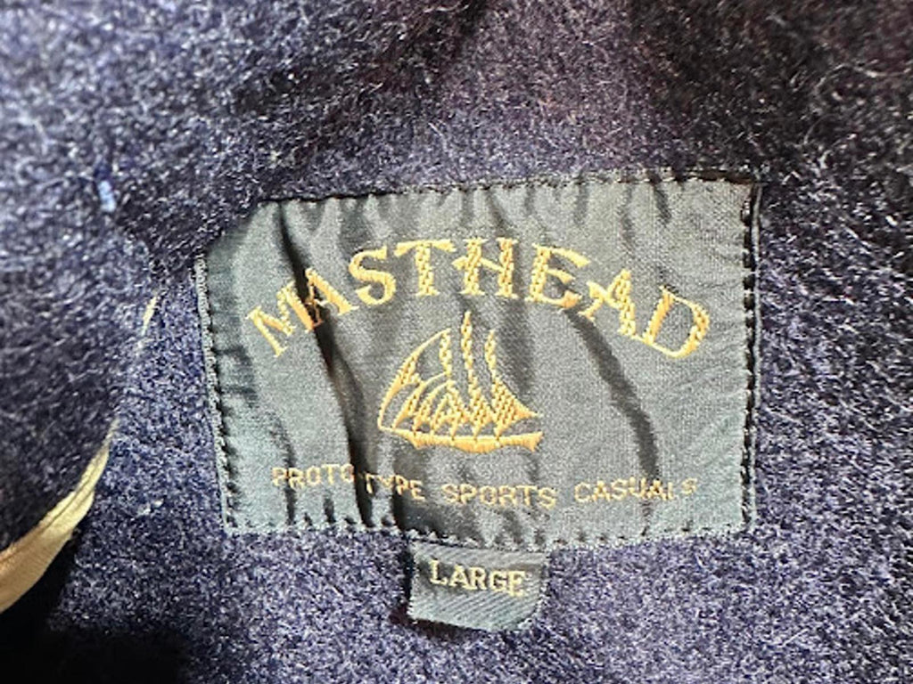 Vintage Masthead Wool Toggle Jacket Hooded Navy Large