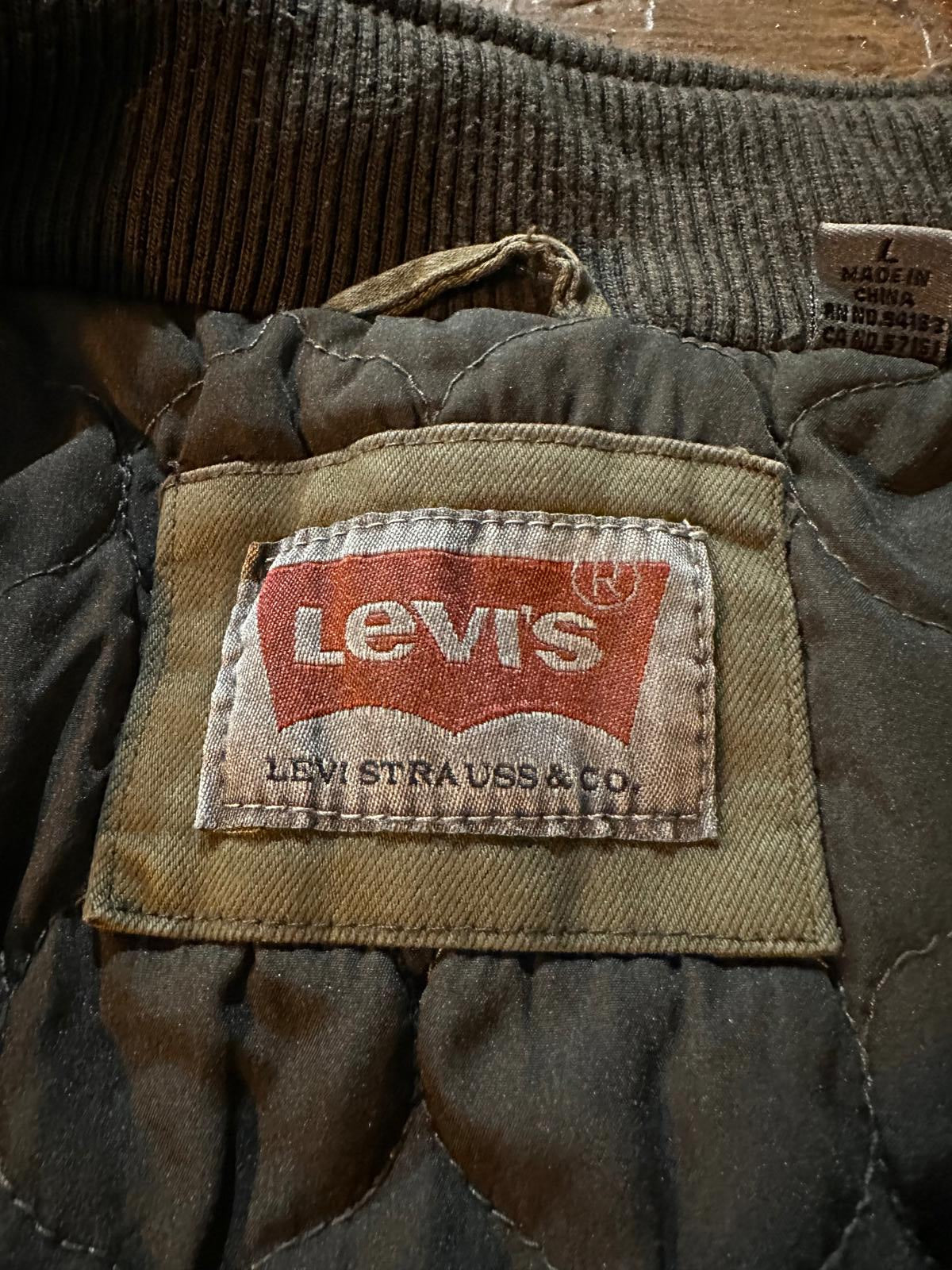 Levi’s Olive Green Quilted Utility Jacket L Men’s mechanic