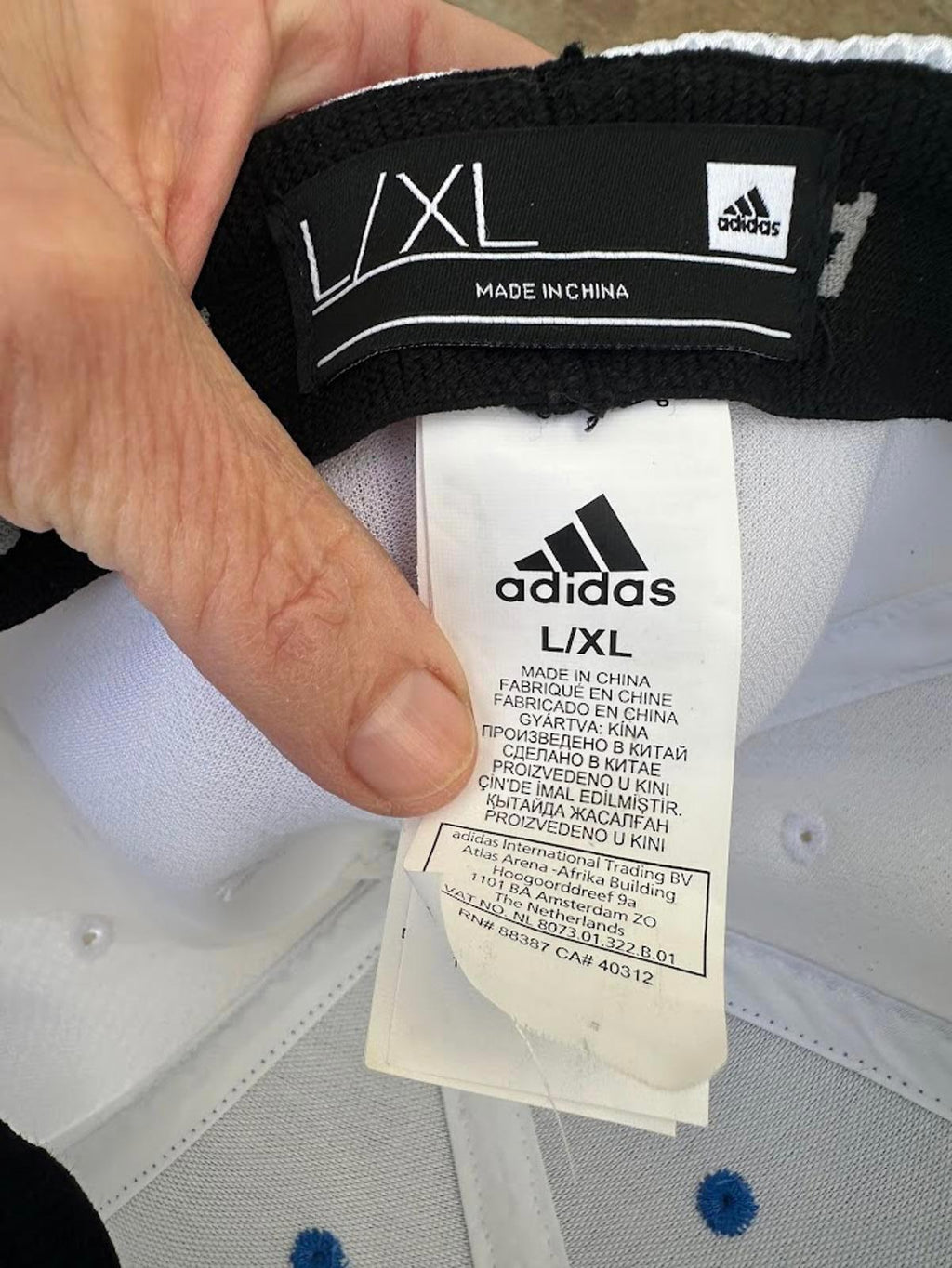 Adidas Golf Blue White L/XL FlexFit Hat