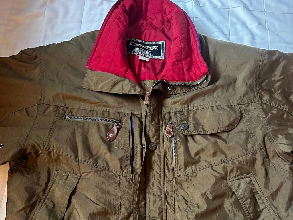 OSSI 80s Ski Jacket Olive Red L