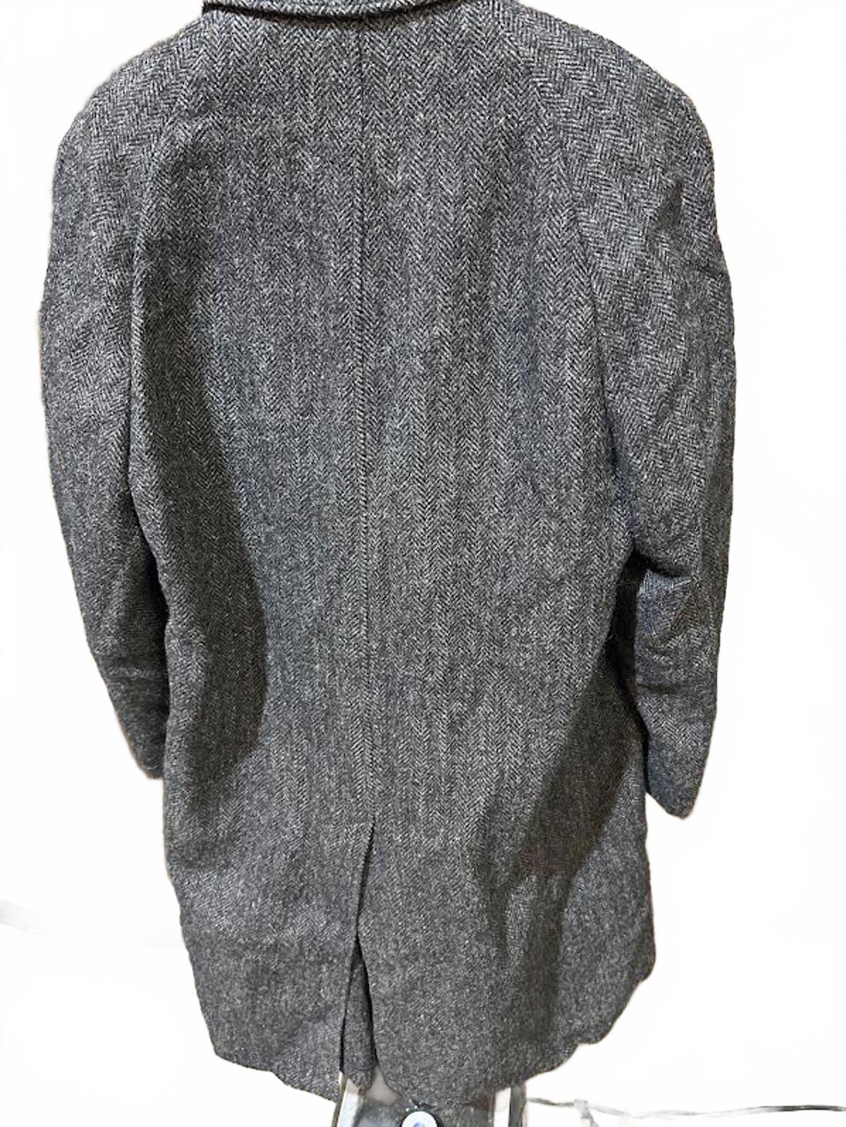 Vintage 1950s Herringbone Wool Overcoat USA