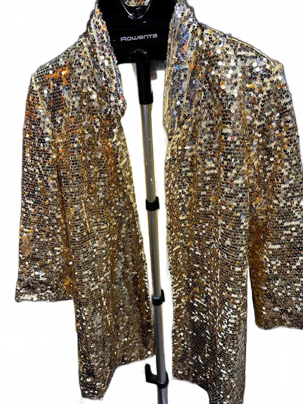 Fabulous Furs Gold Sequin Jacket Coat M Statement