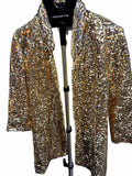 Fabulous Furs Gold Sequin Jacket Coat M Statement