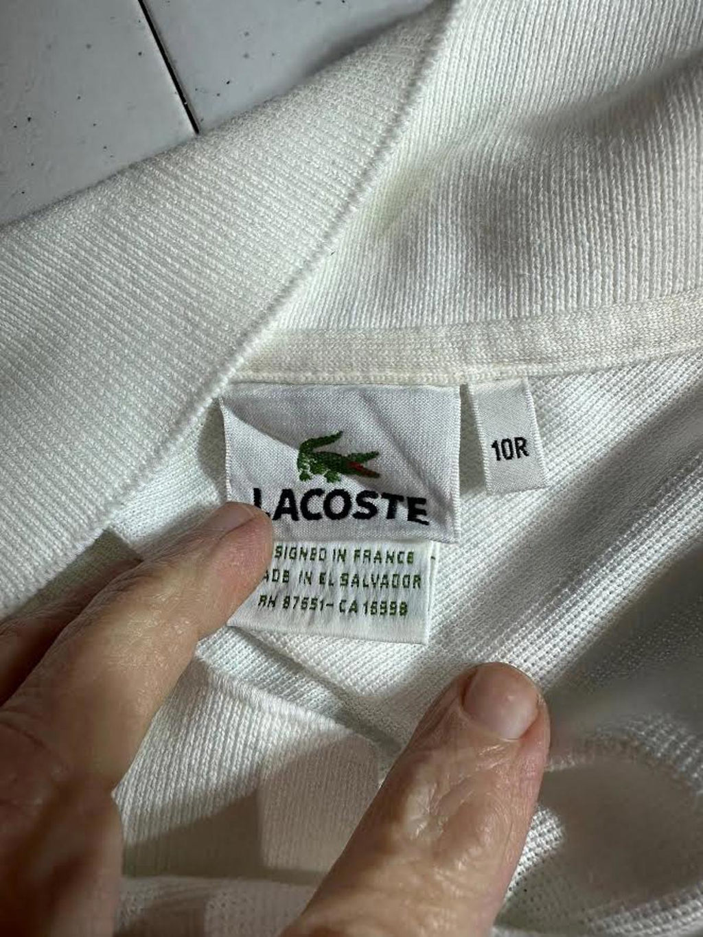 Lacoste Long Sleeve Piqué Polo Ivory Size 10R XXL