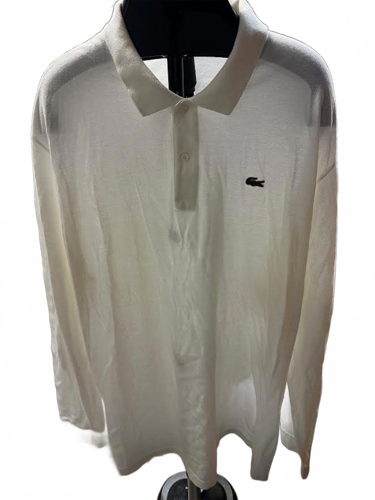 Lacoste Long Sleeve Piqué Polo Ivory Size 10R XXL