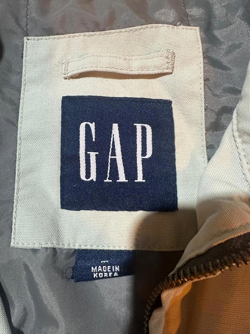 Vintage 90s GAP Khaki Zip Jacket Made in Korea M
