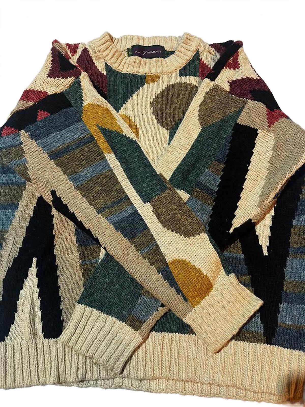 Vintage A.J. Tremont Geometric Knit Sweater M-L