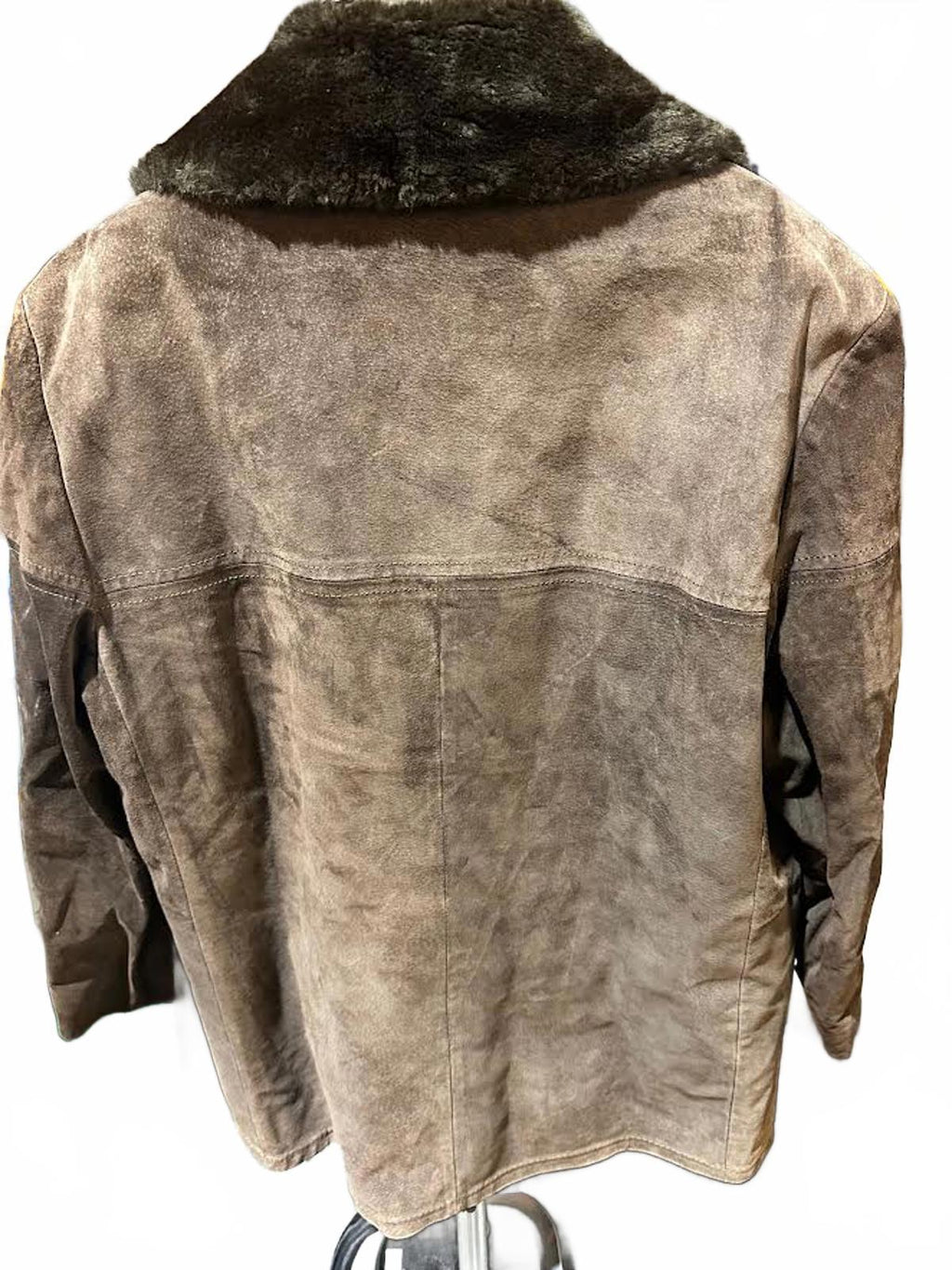 Vintage Lakeland Suede Leather Fur-Lined Coat 46