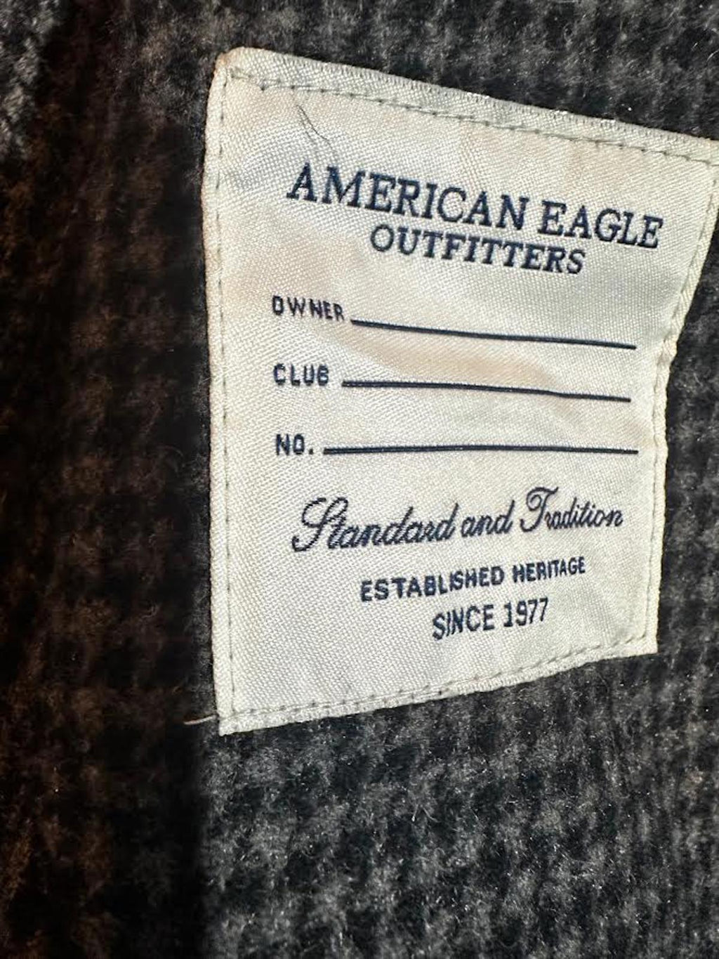 American Eagle Houndstooth Wool Blazer w Elbow Patches