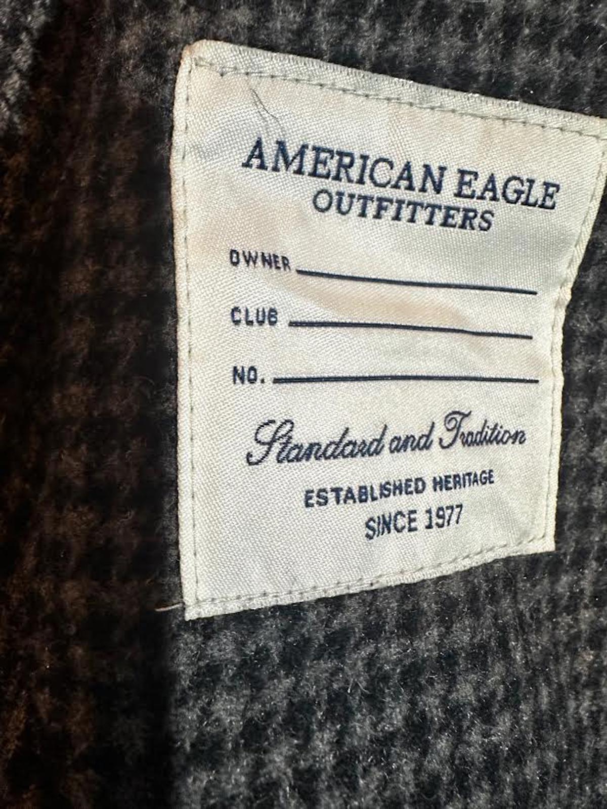 American Eagle Houndstooth Wool Blazer w Elbow Patches