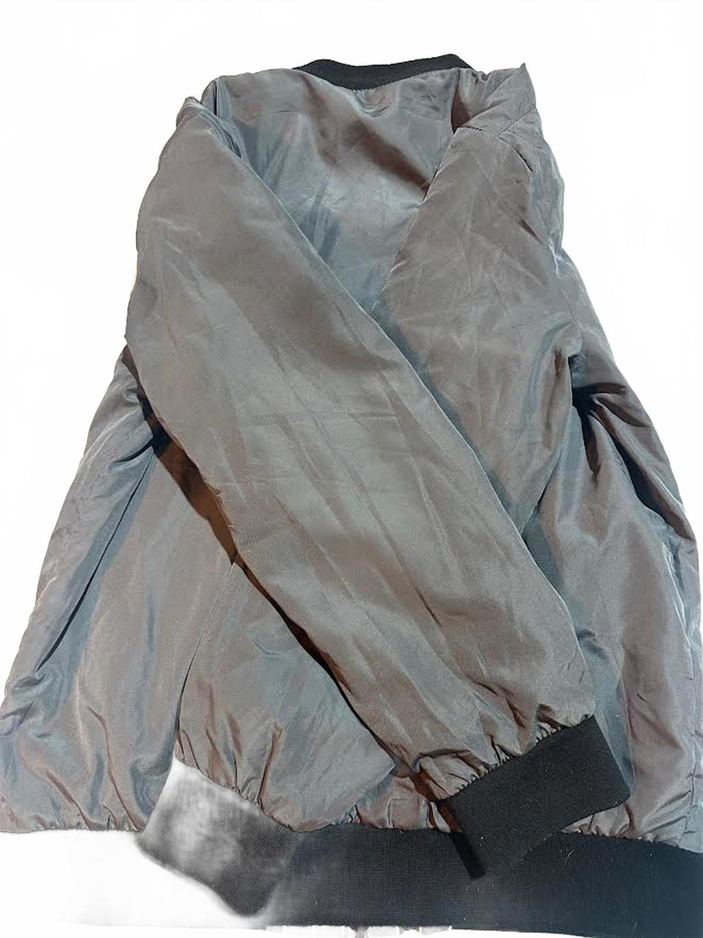 Reversible Windowpane Bomber Jacket Gray Black