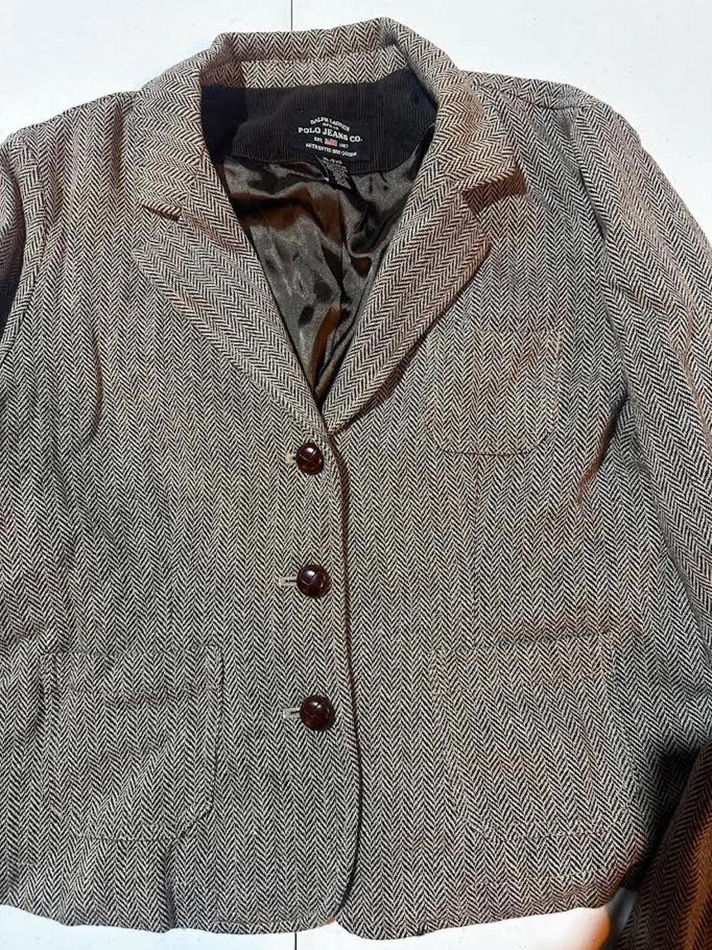 Polo Jeans Co Ralph Lauren Herringbone Tweed Jacket