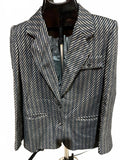Harvé Benard Wool Chevron Blazer Jacket Made Hong Kong