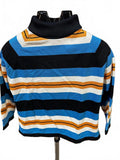 Vintage 70s Striped Cotton Turtleneck Crop Top