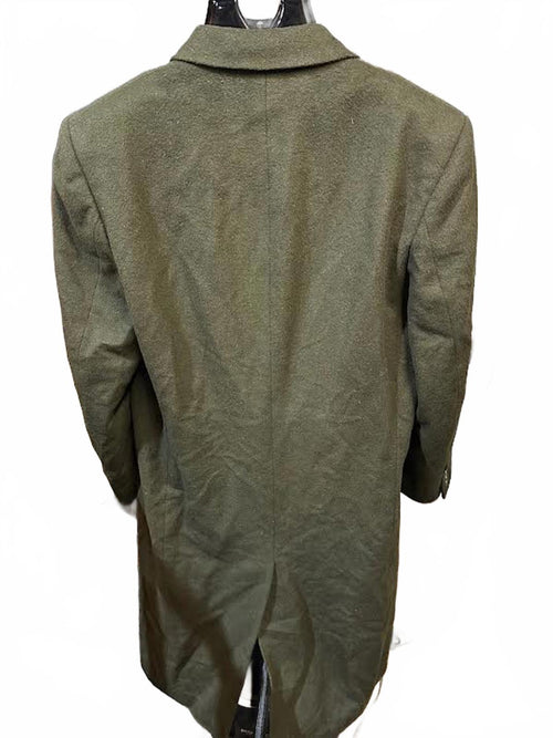 Alfani Double Breasted Men’s Long Wool Coat Olive Green
