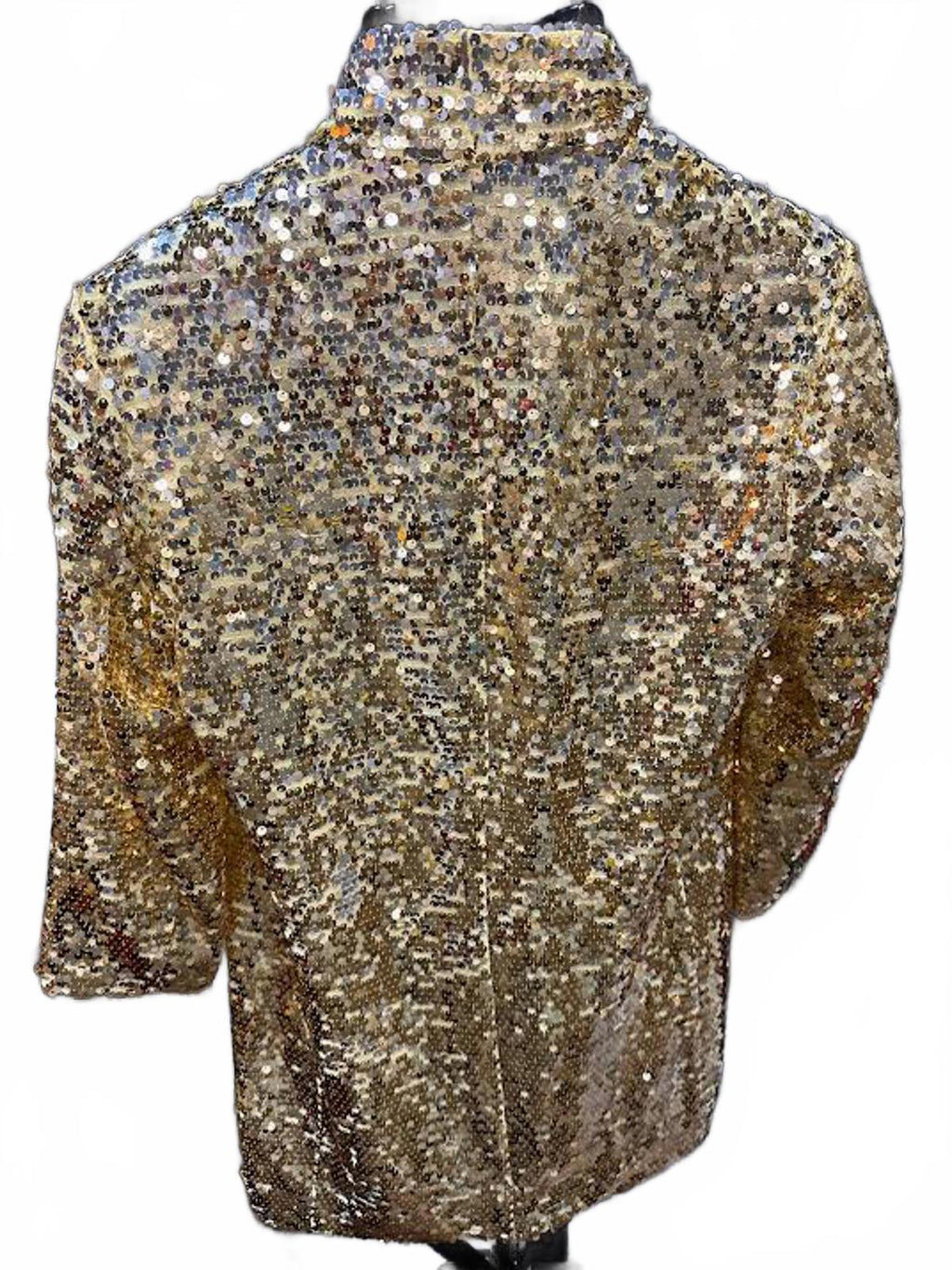 Fabulous Furs Gold Sequin Jacket Coat M Statement