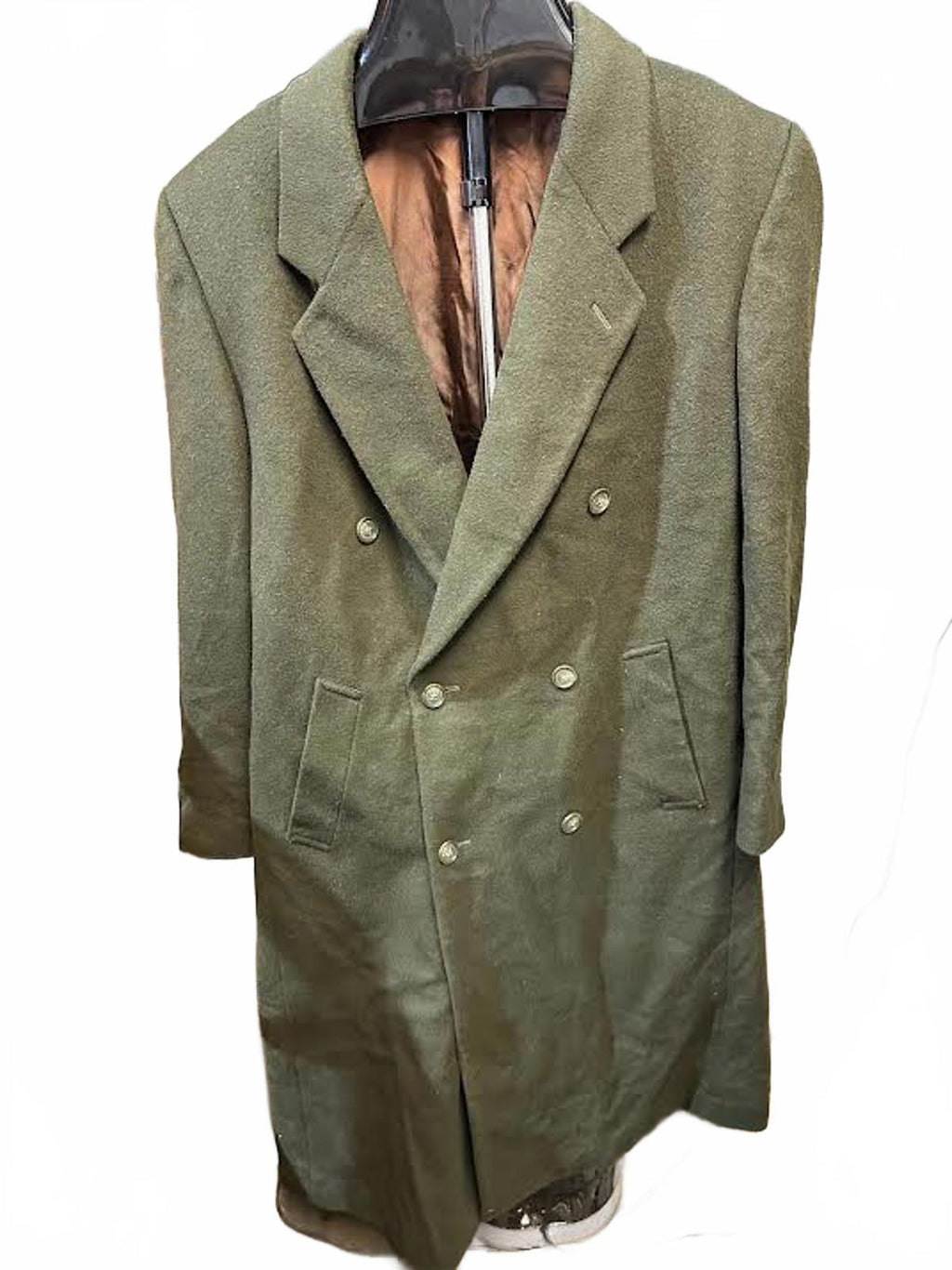 Alfani Double Breasted Men’s Long Wool Coat Olive Green