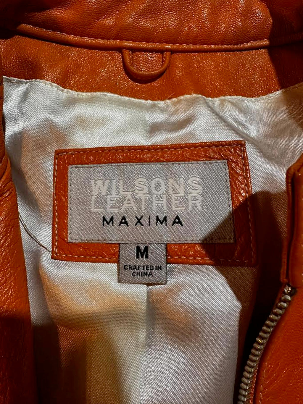 Wilsons Leather Maxima Orange Moto Jacket M