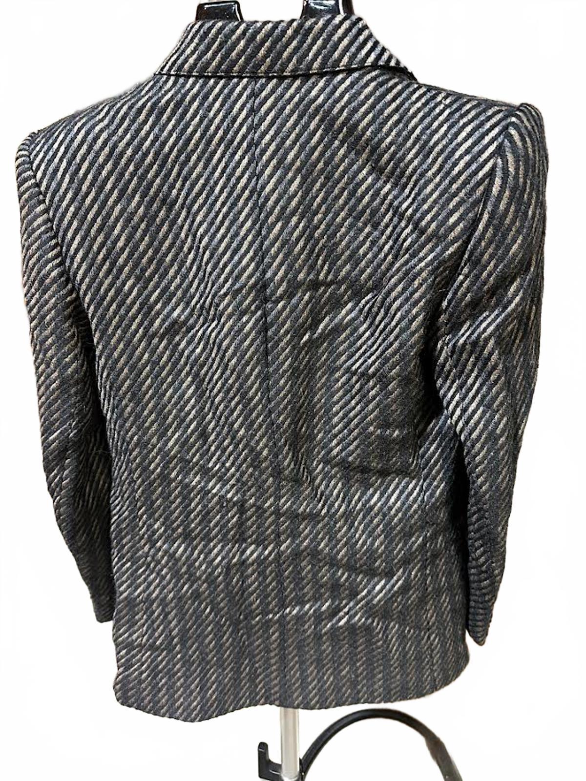 Harvé Benard Wool Chevron Blazer Jacket Made Hong Kong