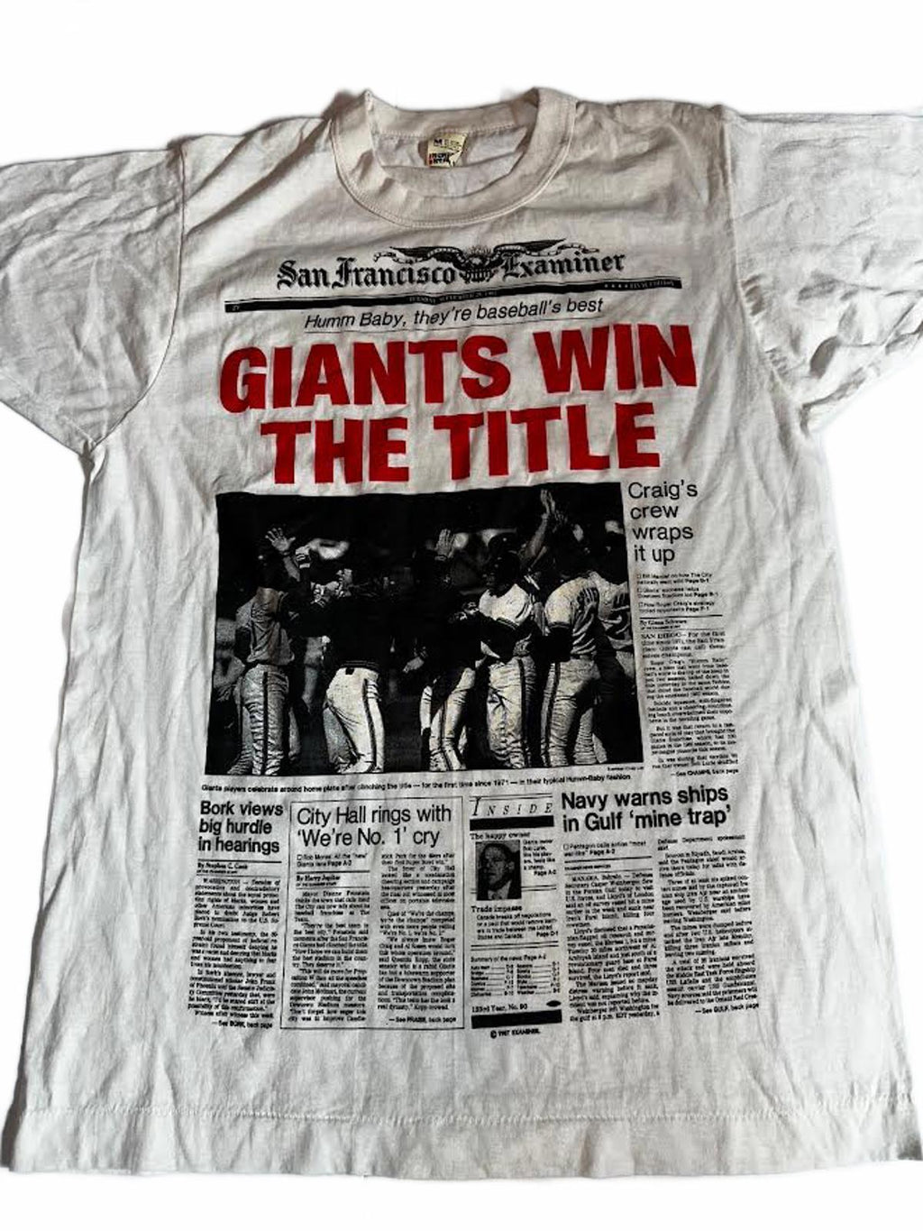 Vintage 1989 SF Giants “Win the Title” Tee Screen Stars