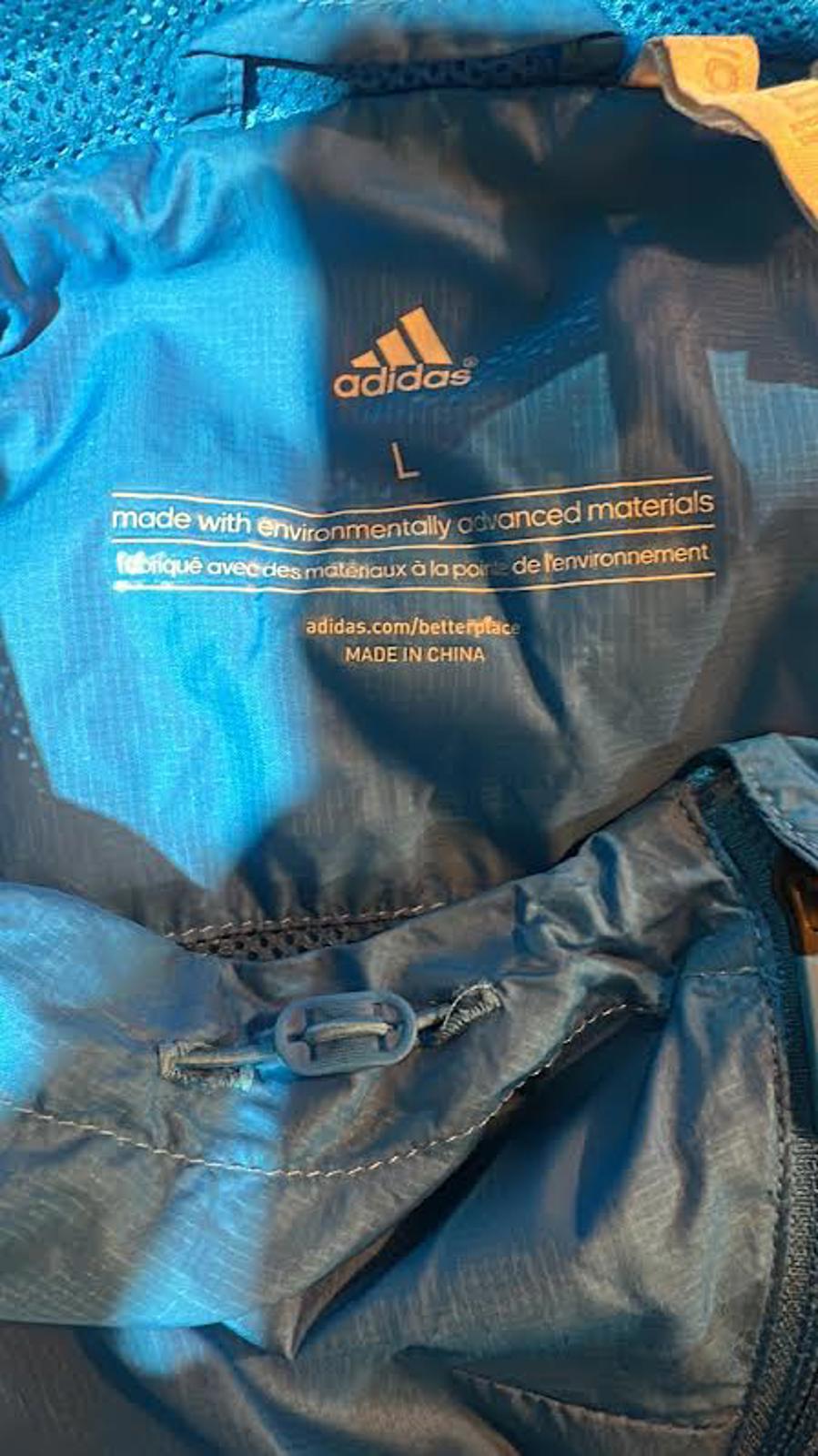 Adidas Climacool Blue Hooded Windbreaker Jacket L