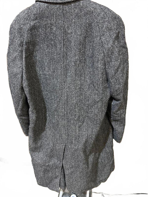 1940s Strathmore Lee McClain Gray Tweed Wool Overcoat