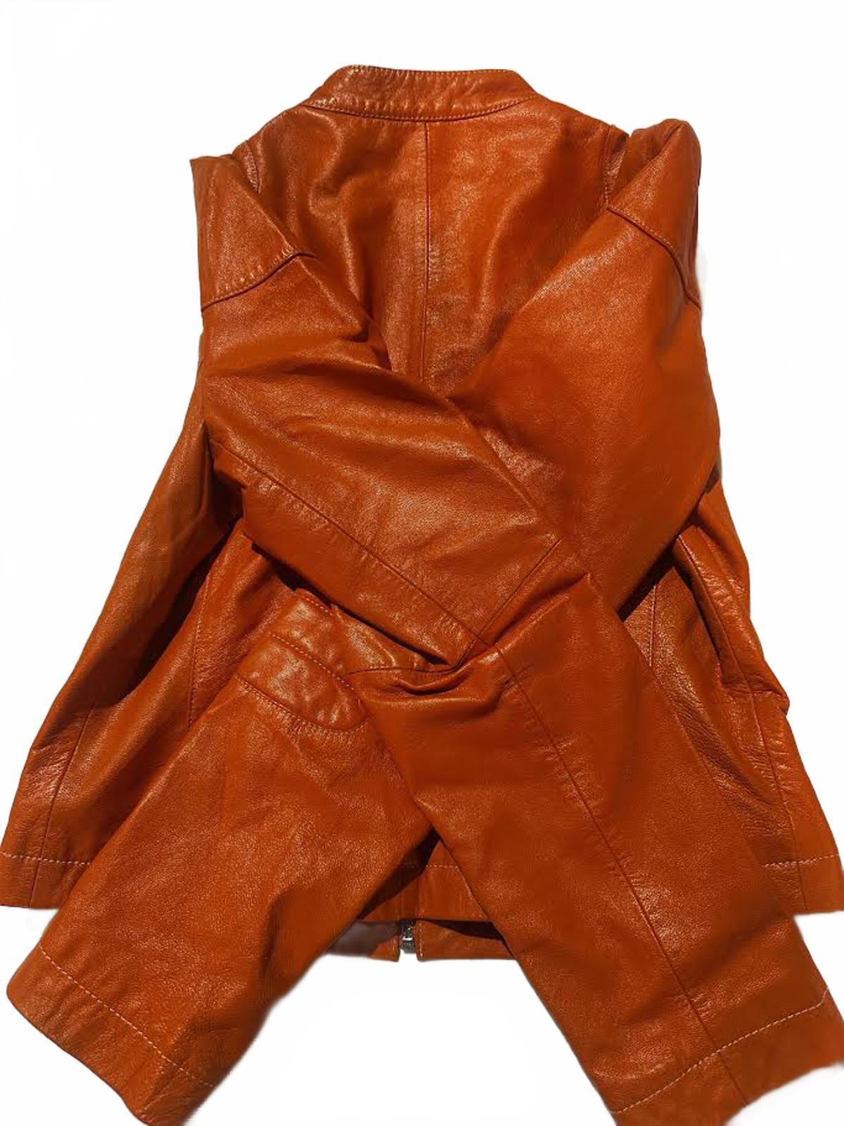 Wilsons Leather Maxima Orange Moto Jacket M