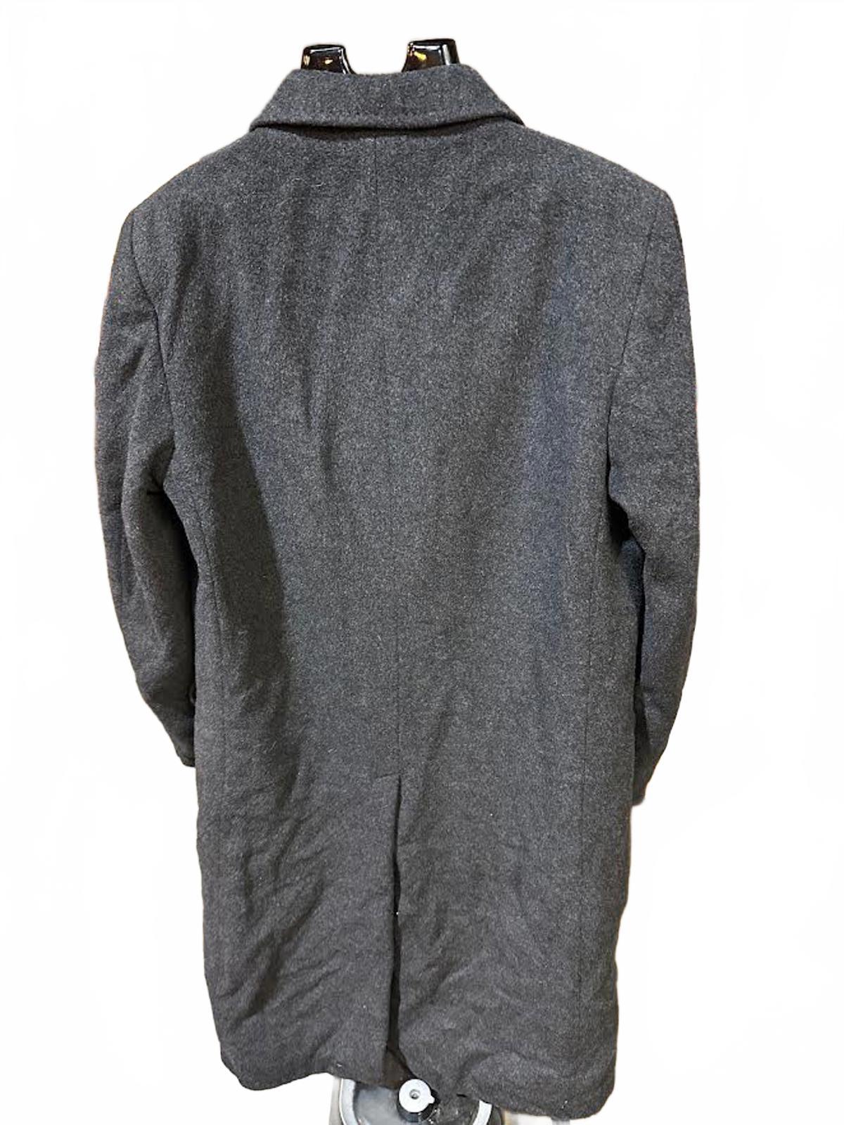 Vintage Mens Grey Wool Overcoat Made in Yugoslavia M-L