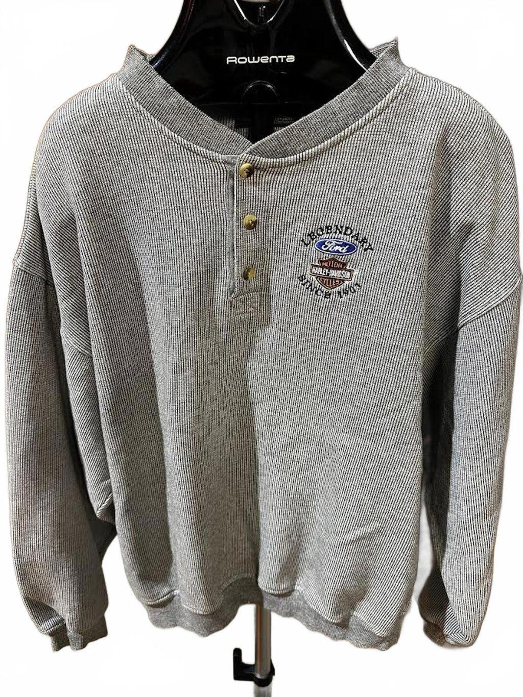 Ford x Harley Davidson Waffle Henley Sweatshirt XL