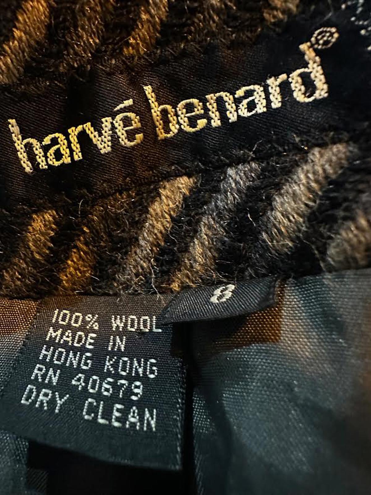 Harvé Benard Wool Chevron Blazer Jacket Made Hong Kong