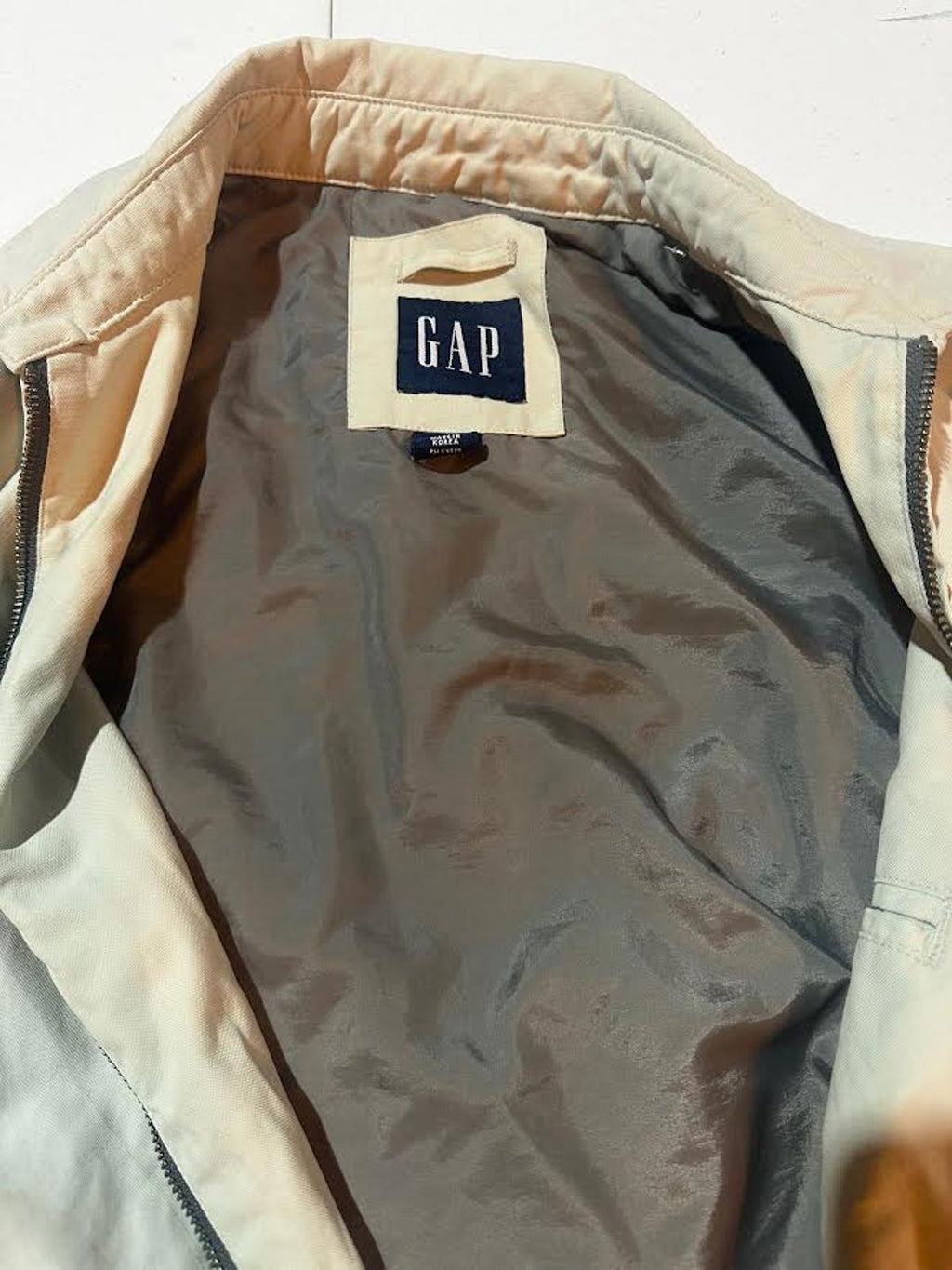 Vintage 90s GAP Khaki Zip Jacket Made in Korea M