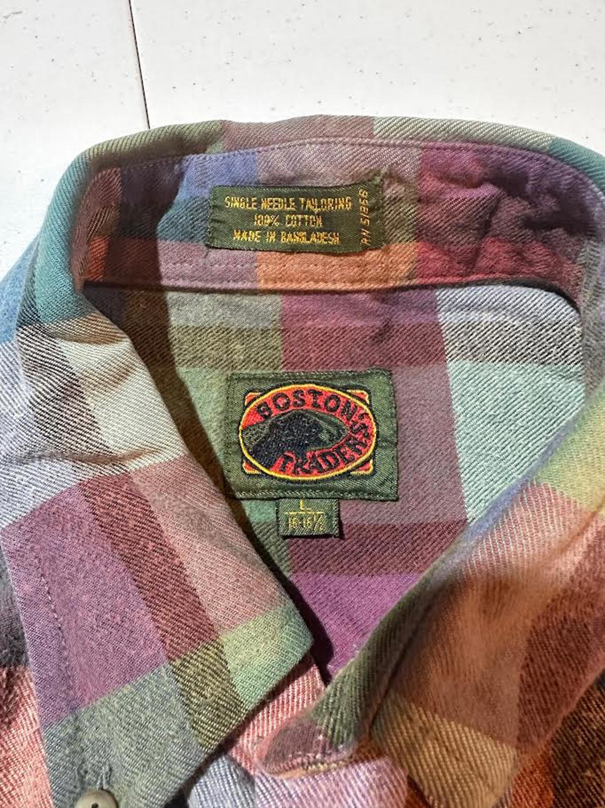 Vintage Boston Traders Plaid Cotton Flannel Shirt L